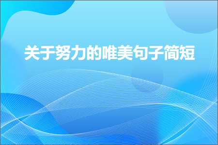 关于努力的唯美句子简短（文案301条）